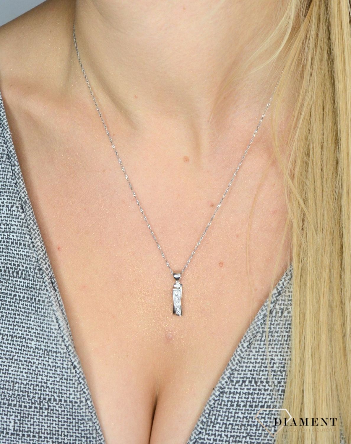 Złoty łańcuszek 585 Białe Złoto Singapur 1 mm DIA-LAN-1151B-585 1mm ✅ Złoty łańcuszek wykonany z białego złota próby 585 ✅.jpg